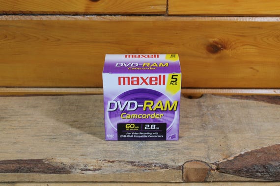 Vintage Maxell DVD-RAM Camcorder Disks - Pack of 5 New Old Stock