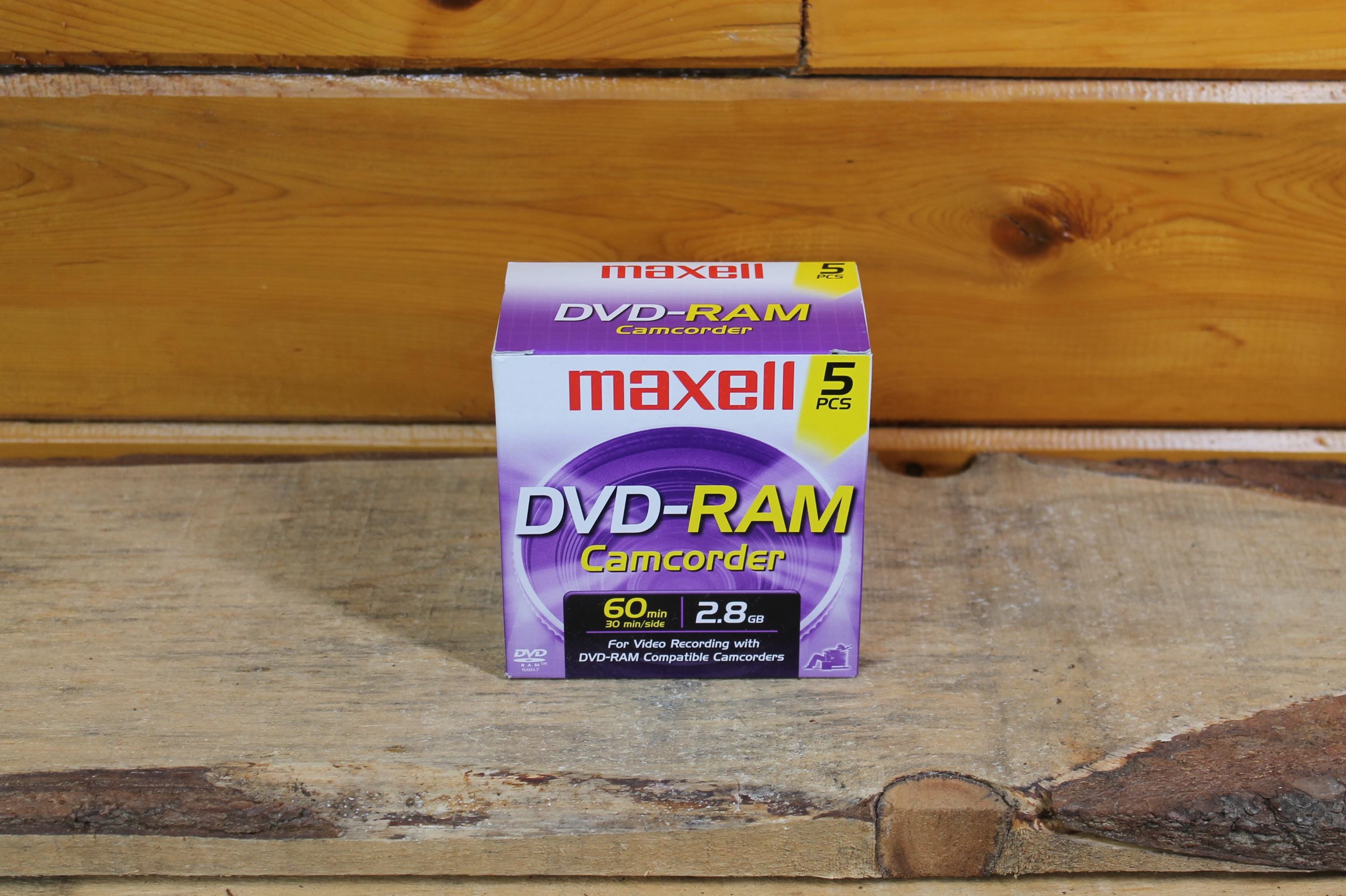 Vintage Maxell DVD-RAM Camcorder Disks - Pack of 5 New Old Stock