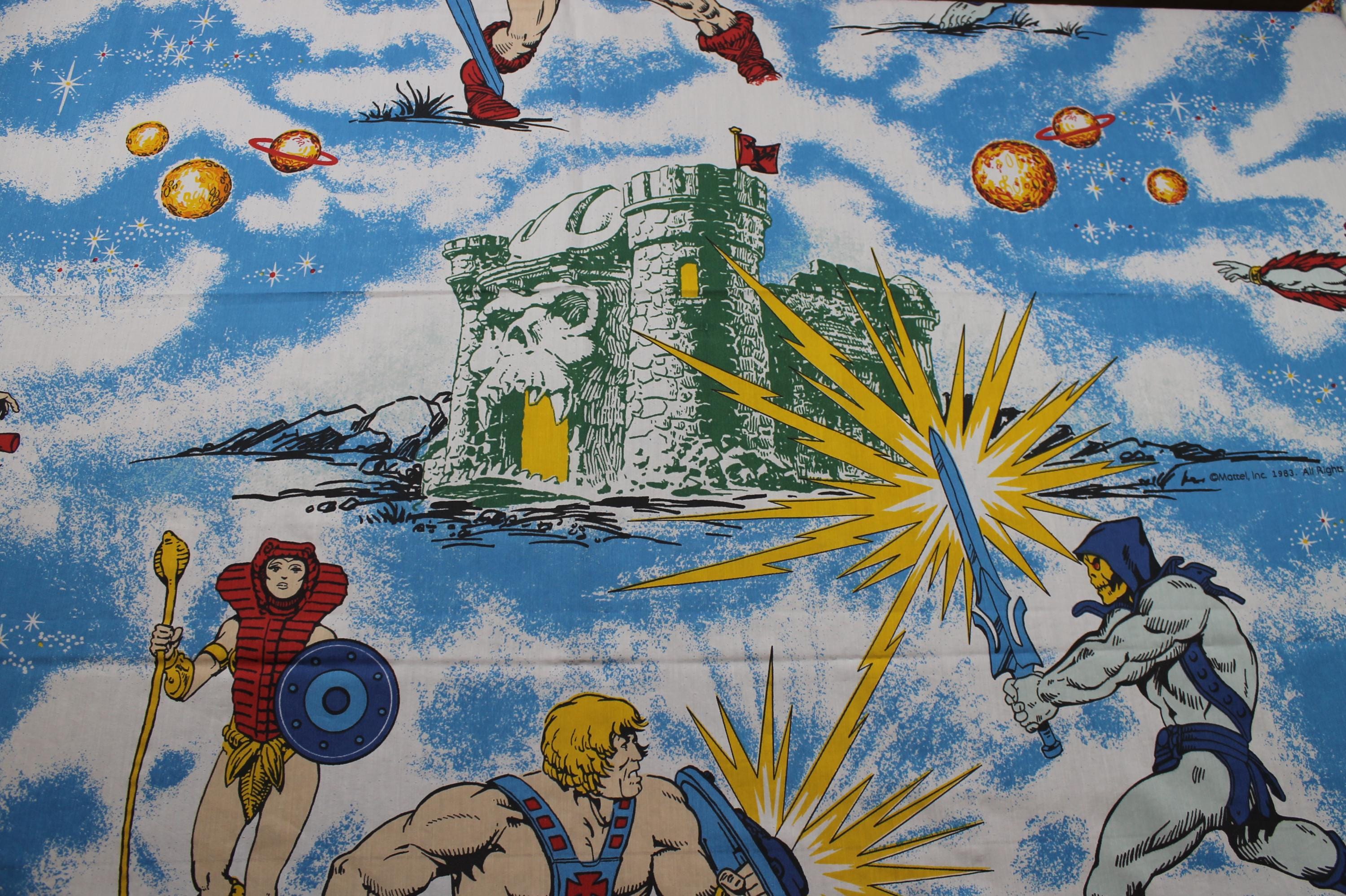 Vintage Masters of the Universe He-man 1983 MOTU Flat Bed Sheet