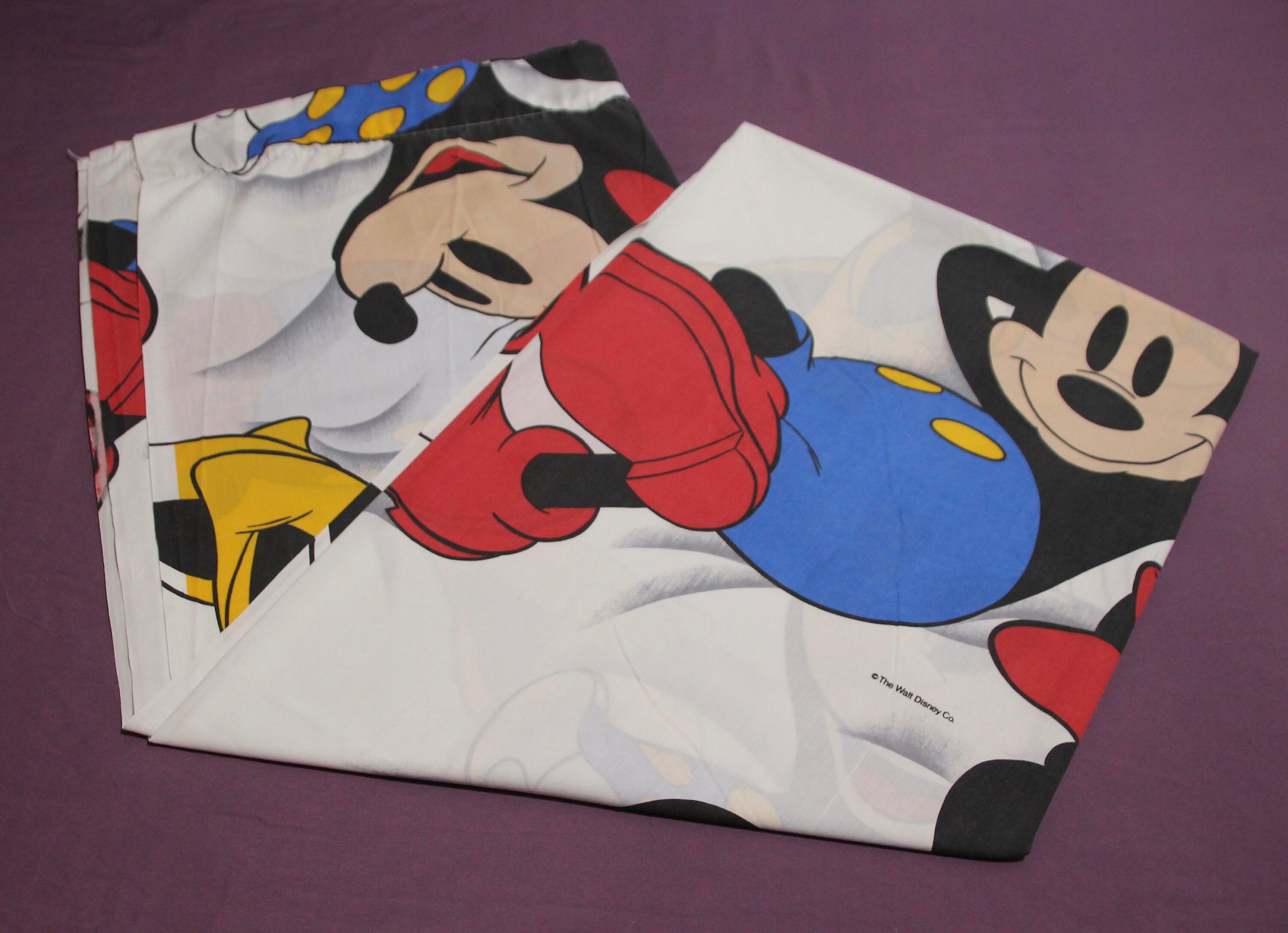 Vintage Disney Mickey and Minnie Mouse White Flat Twin Bed Sheet - Etsy