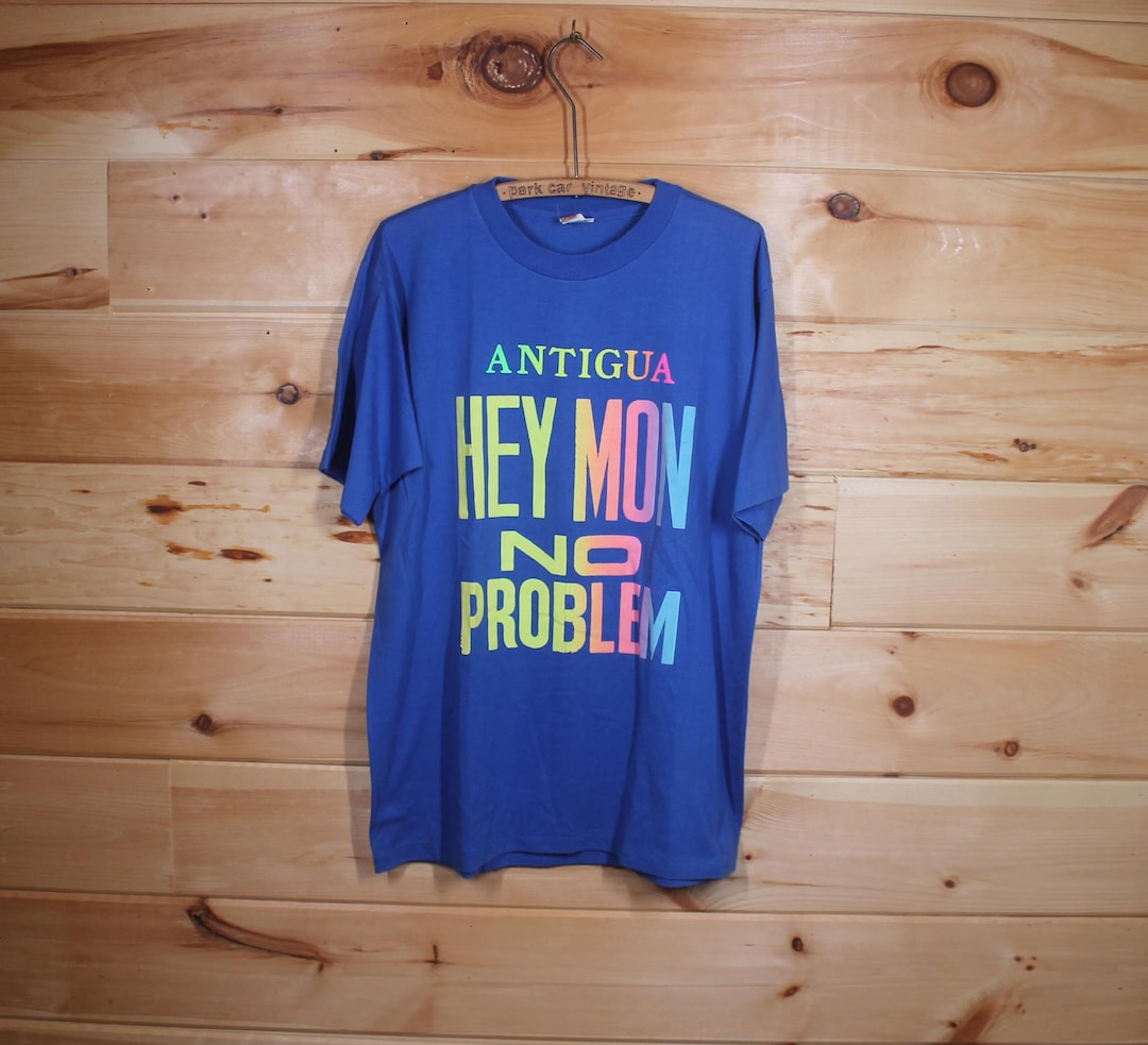 Vintage Antigua Hey Mon No Problem Souvenir Blue Single Stitch T-shirt ...