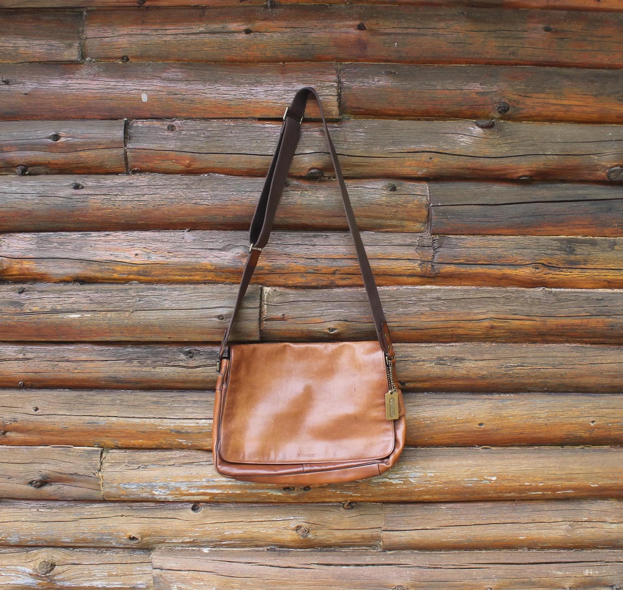 美品✨COACH y2k shoulder bag brown leather Coach Y2K Brown Leather Shoulder Bag Bleecker Courier No B1269