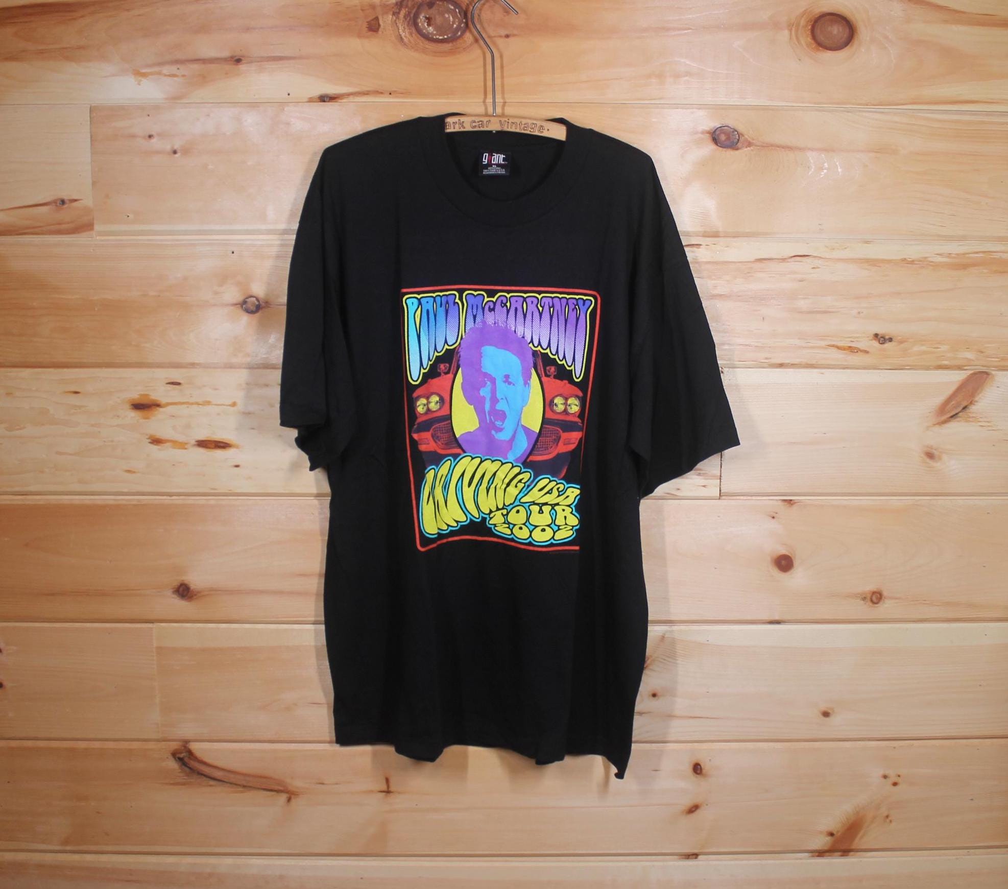 Vintage 2002 Paul Mccartney Driving USA Concert Tour Black T-shirt