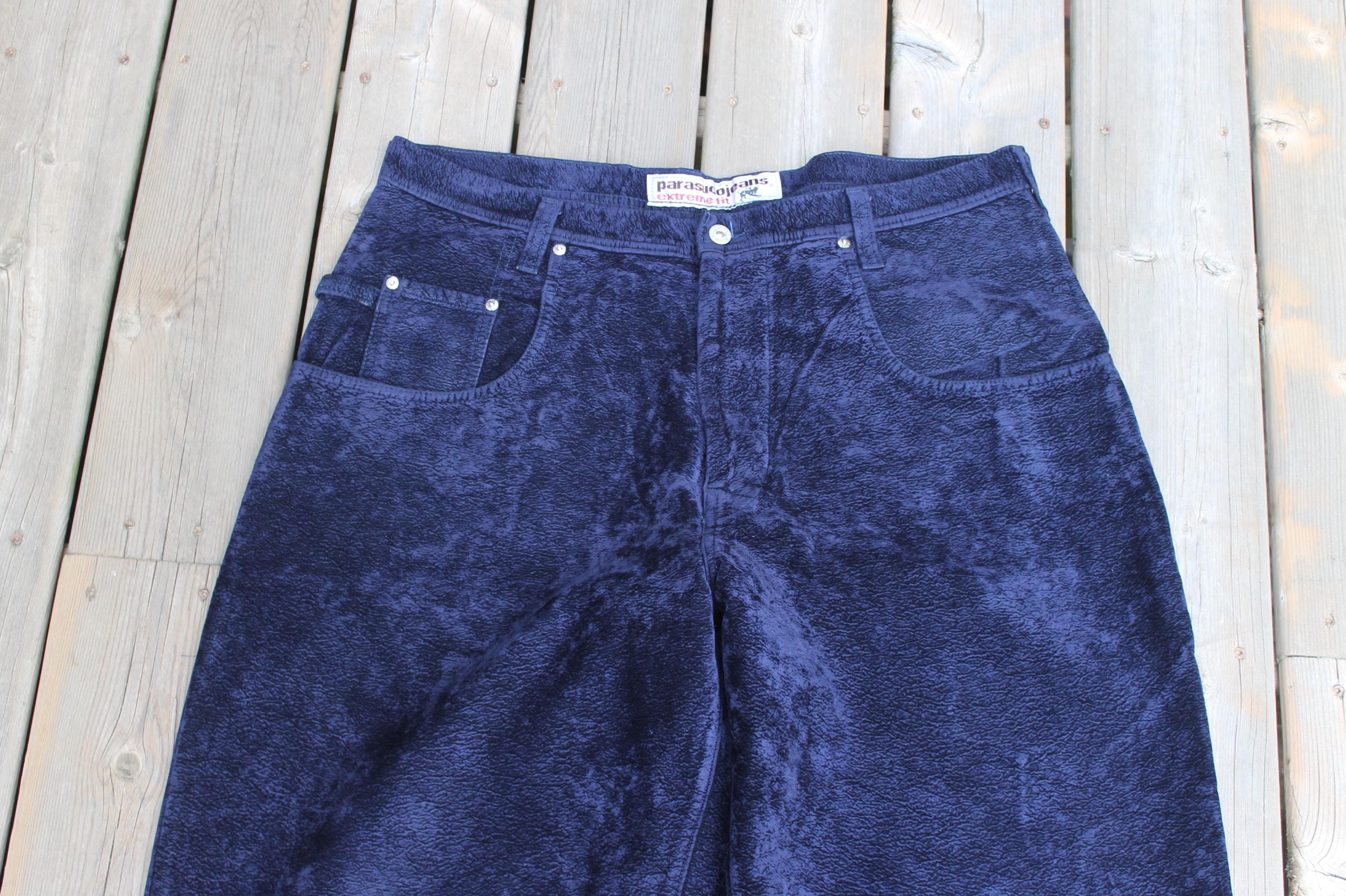 メンズ 激レア90s parasucojeansカナダ製バギーデニム濃紺Y2K 34