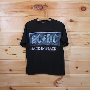 Vintage AC/DC Back in Black 2001 Concert Tour Black T-Shirt Adult Size XS