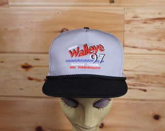 Gorra ajustable con visera de cuerda gris del torneo de pesca Napanee de Walleye de 1997, talla para adultos