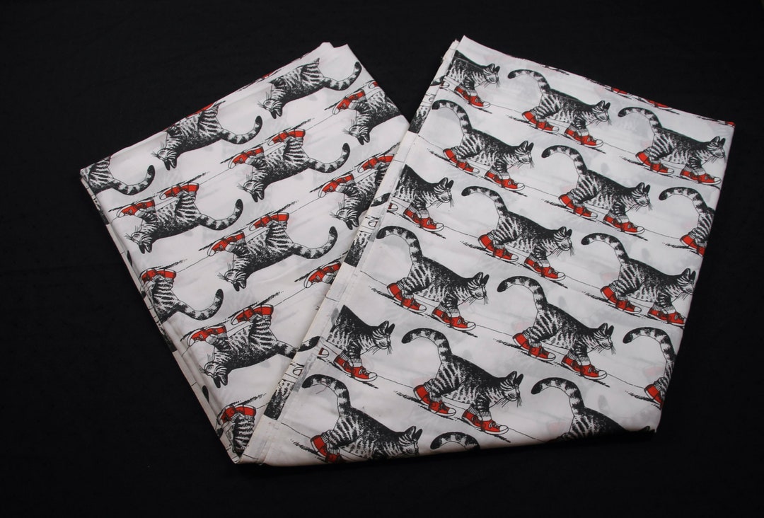 Vintage B Kilban Cat With Red Shoes Sneakers Themed Flat Bed Etsy