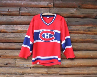 Vintage Montreal Canadiens NHL Starter Red Hockey Jersey Adult Size L/XL (fits M)