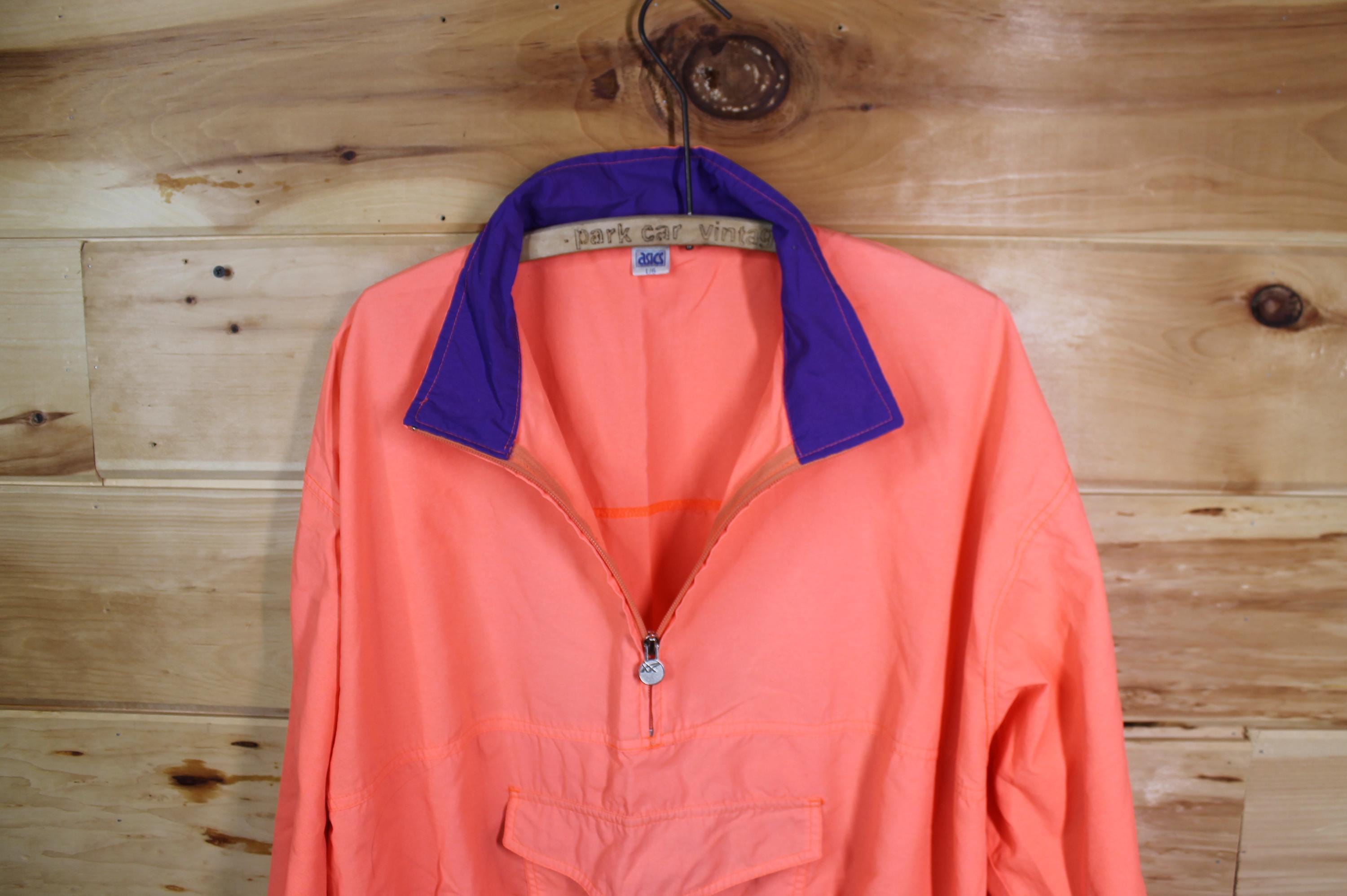 Vintage Asics Beach Volleyball Neon Orange Half Zip Pullover