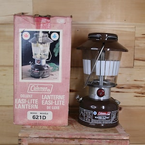Vintage Coleman Laterne Camping Deluxe Easi-Lite Modell 621D In der Originalverpackung Cottage Decor
