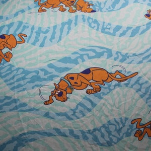 Vintage Dan River Hanna Barbera Scooby Doo Płaskie prześcieradło Twin Blue Prześcieradło