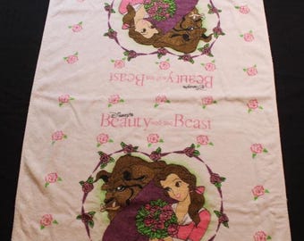 Asciugamano da spiaggia vintage Walt Disney La Bella e la Bestia per bambini e ragazzi