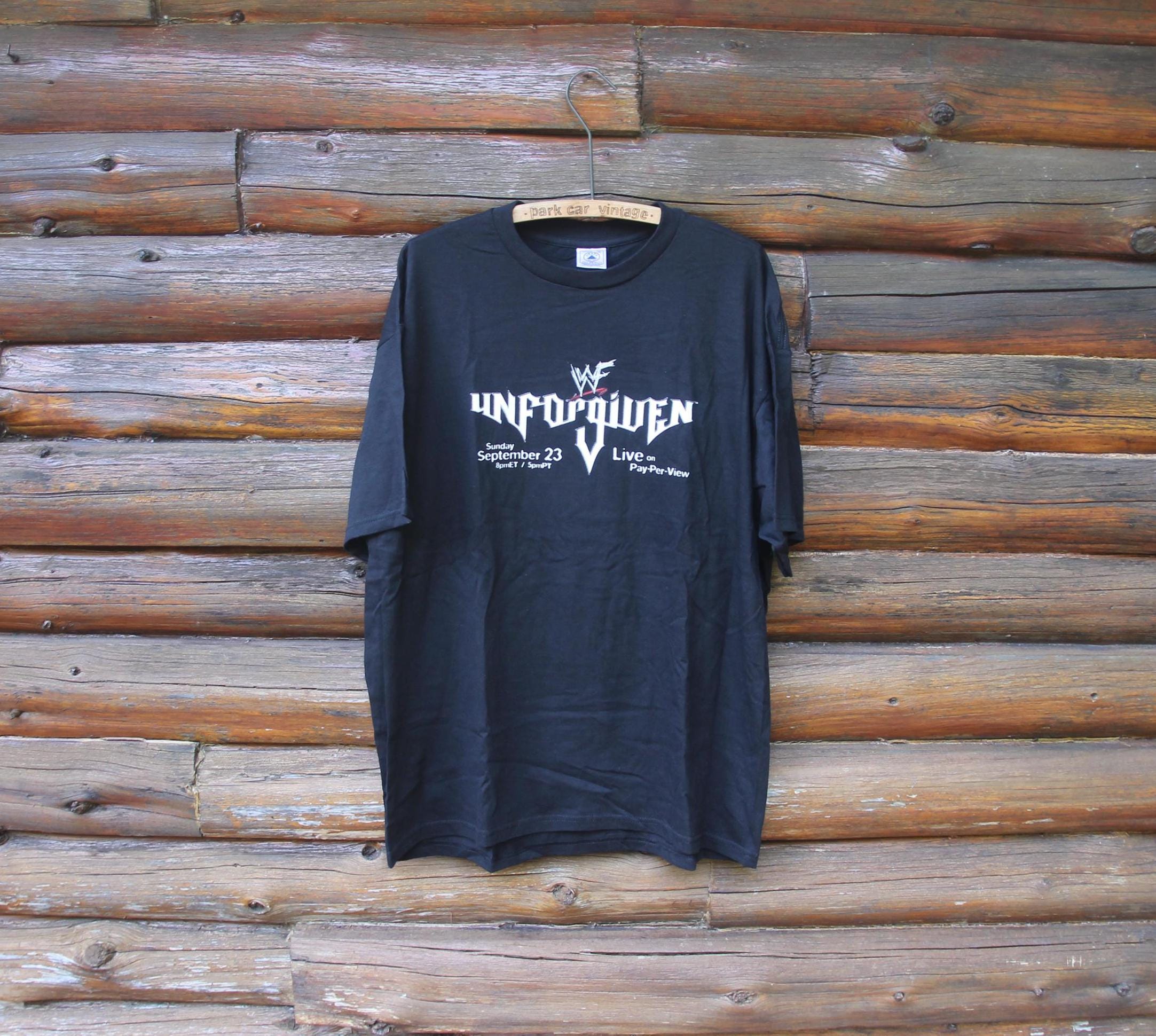 Vintage 2001 WWF Unforgiven Pay per View Promo Wrestling Black T 
