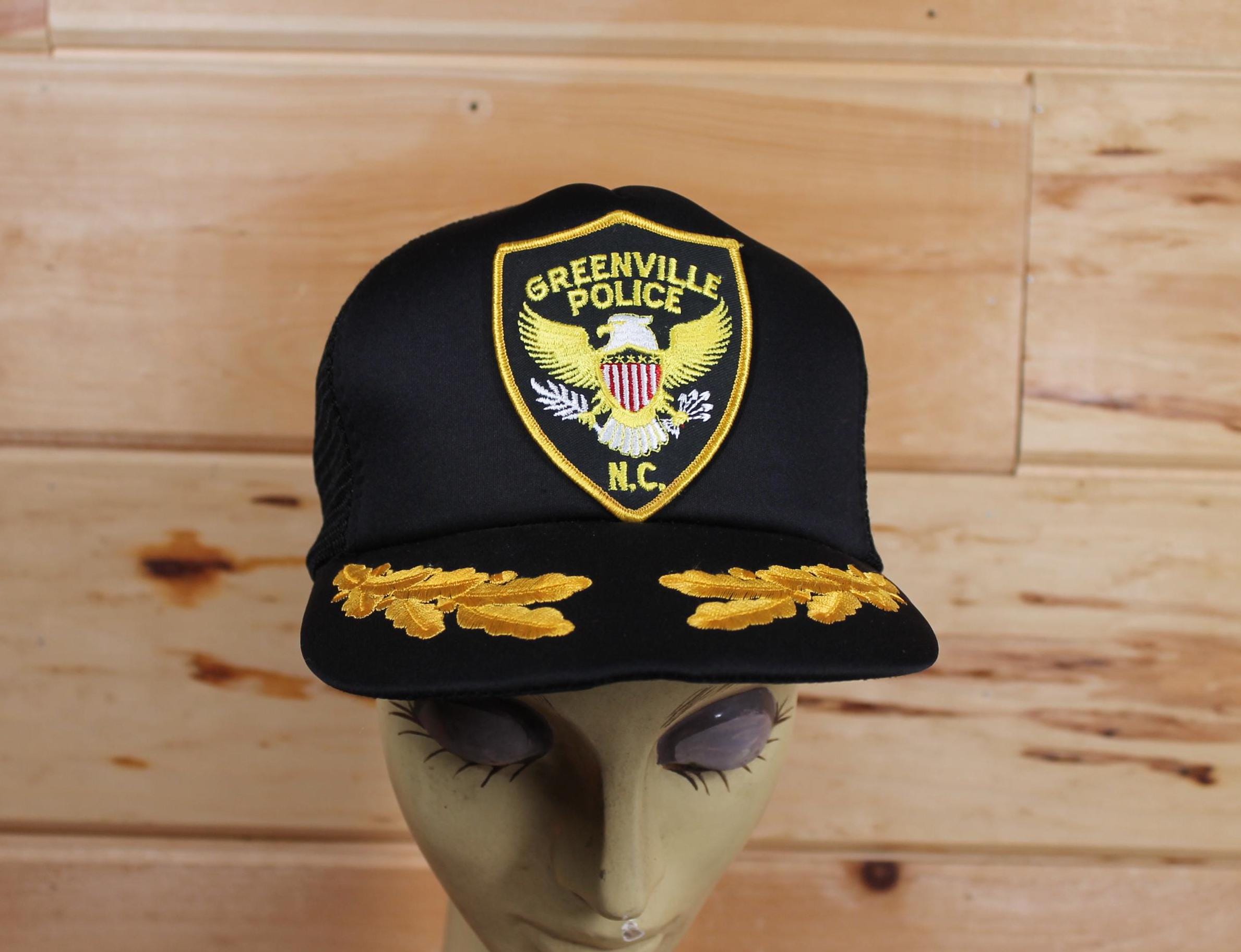 Vintage Greenville Police North Carolina Black Trucker Snapback
