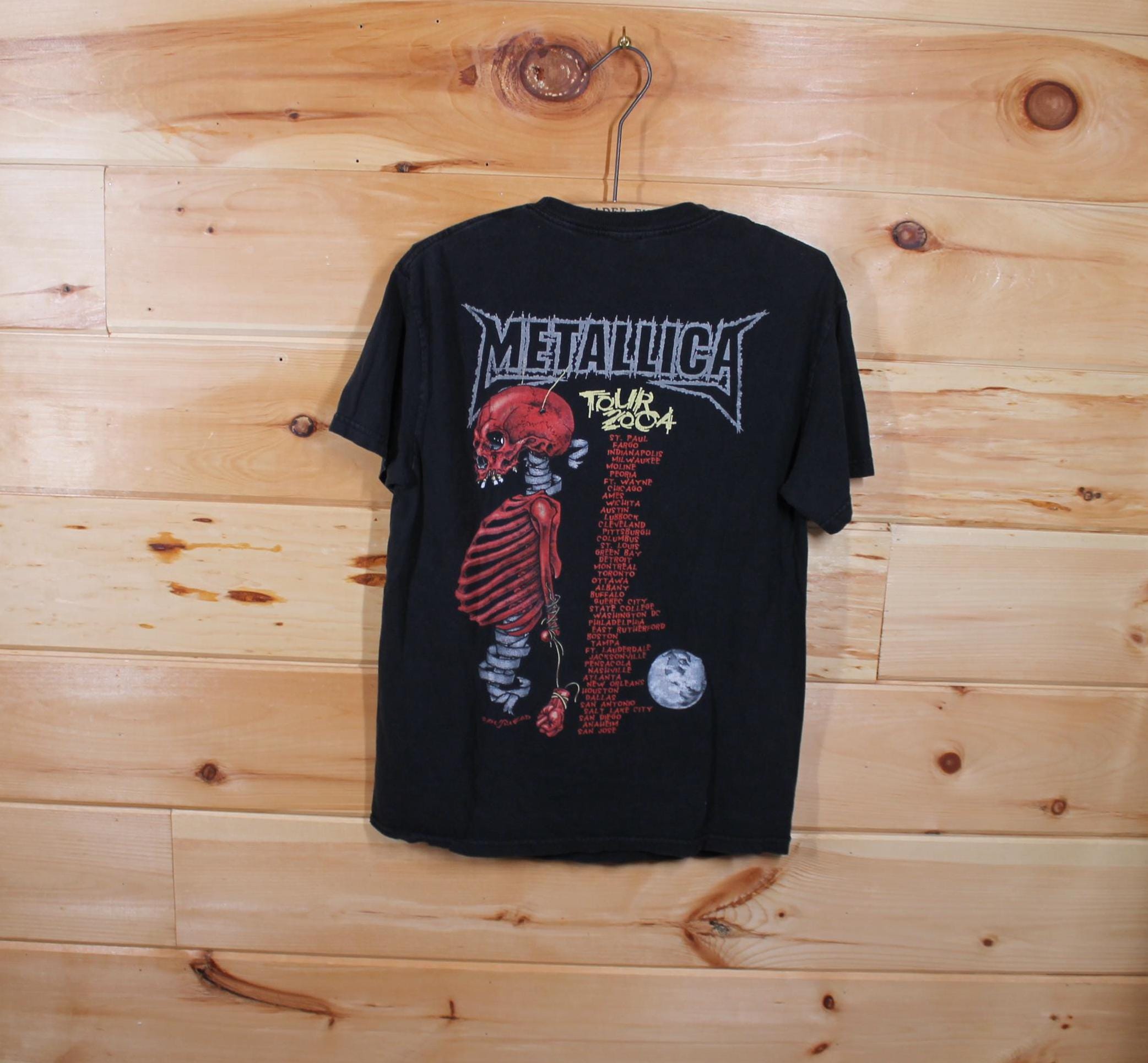 LLICA ST. ANGER Tシャツ vintage pushead Metallica Vintage T Shirt 2004 St. Anger Tour Dates Concert