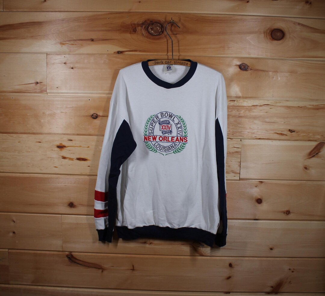 Vintage NFL Super Bowl XXIV New Orleans Louisiana White Sweatshirt