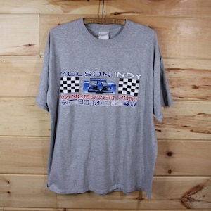 Vintage 2001 Vancouver Molson Indy Grey Racing T-Shirt Adult Size XL