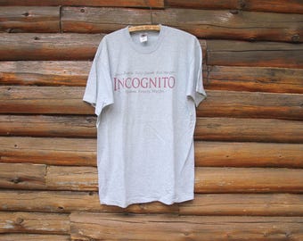 Camiseta promocional de la película Vintage Incognito 1997 con puntada simple en gris, talla XL para adultos