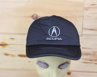Vintage Acura Black Trucker-snapbackhoed, verstelbare volwassen maat