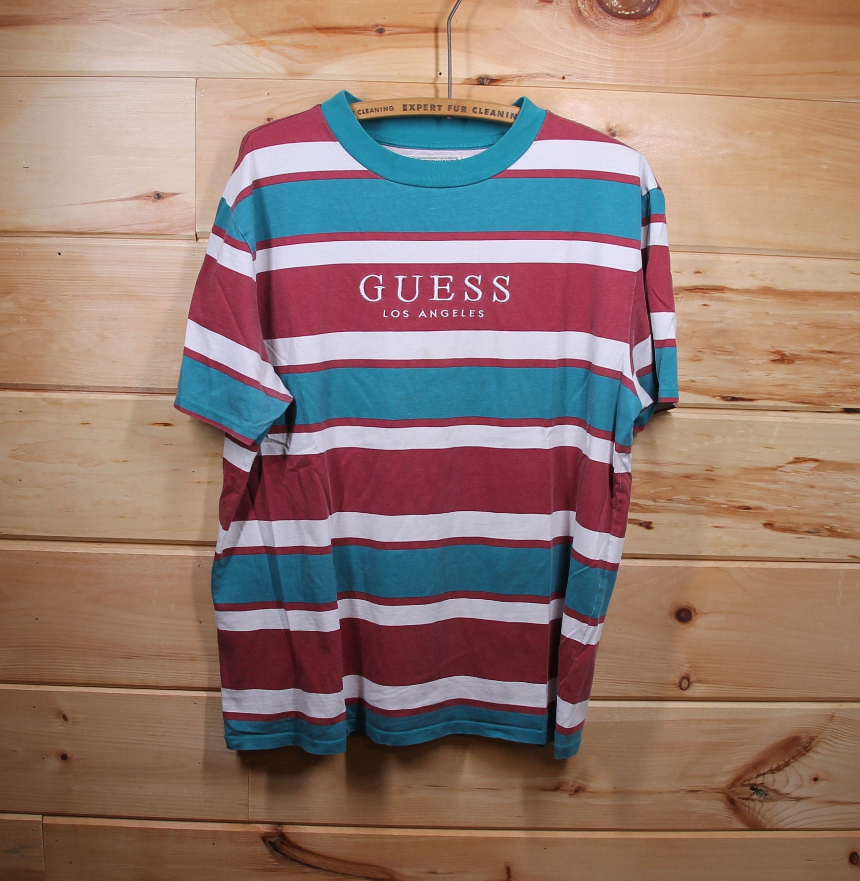 Vintage Guess Jeans Los Angeles Striped T shirt Adult Size Medium Etsy