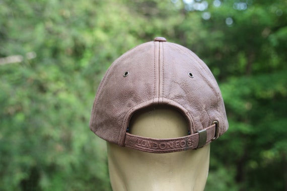Vintage London Fog Brown Tan Leather Strapback Hat Adjustable Adult Size Etsy UK