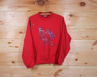 Vintage Northern Reflections Country Birds Red Sweatshirt Adult Size Small