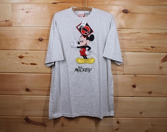 Maglietta vintage Topolino classico ricamato Mickey Inc. Nuovo con etichette Taglia per adulti XL