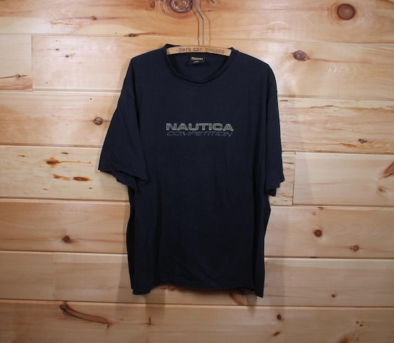 Nautica, Vintage Nautica Competition Spell Out Black T-Shirt Adult Size XXL