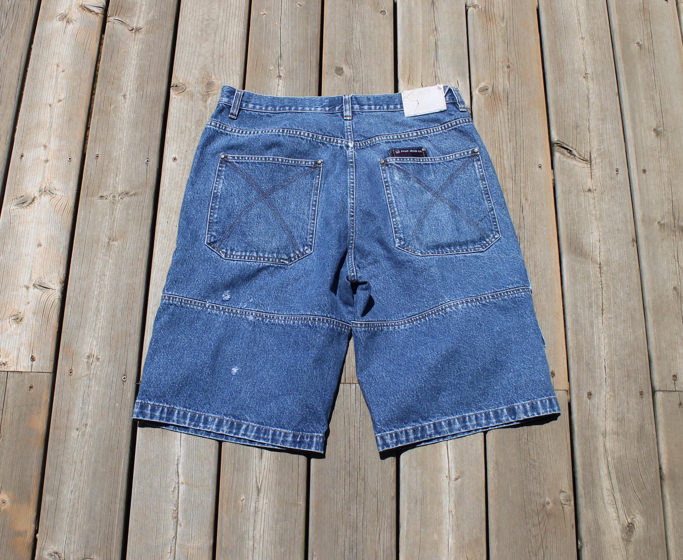 Vintage Phat Farm Blue Jean Shorts Jorts Hip Hop Streetwear Baggy 