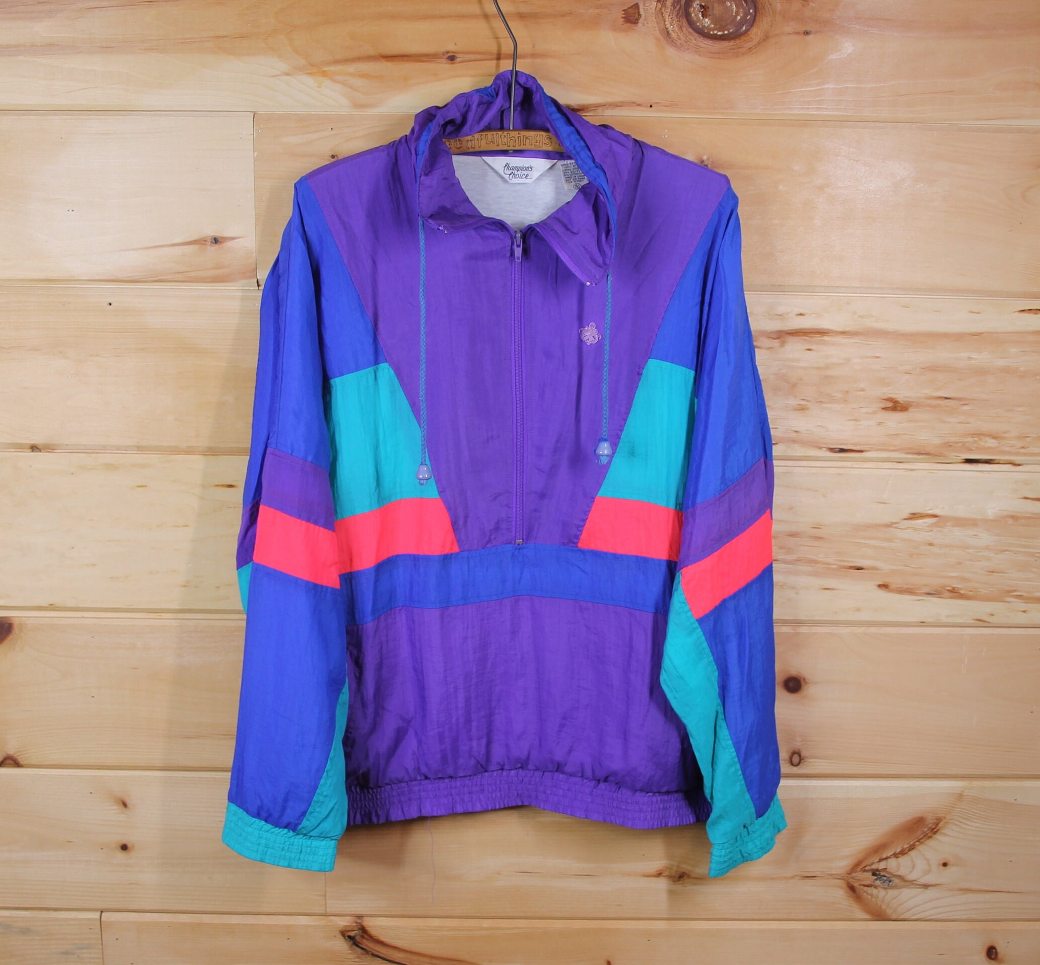 Vintage Champions Choice Colour Block Neon Half Zip Pullover Vintage Champions Choice Colour Block Neon Half Zip Pullover