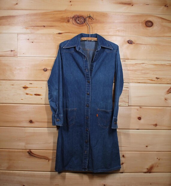 levis orange tab dress 70s Levis orange tab western denim shirt small