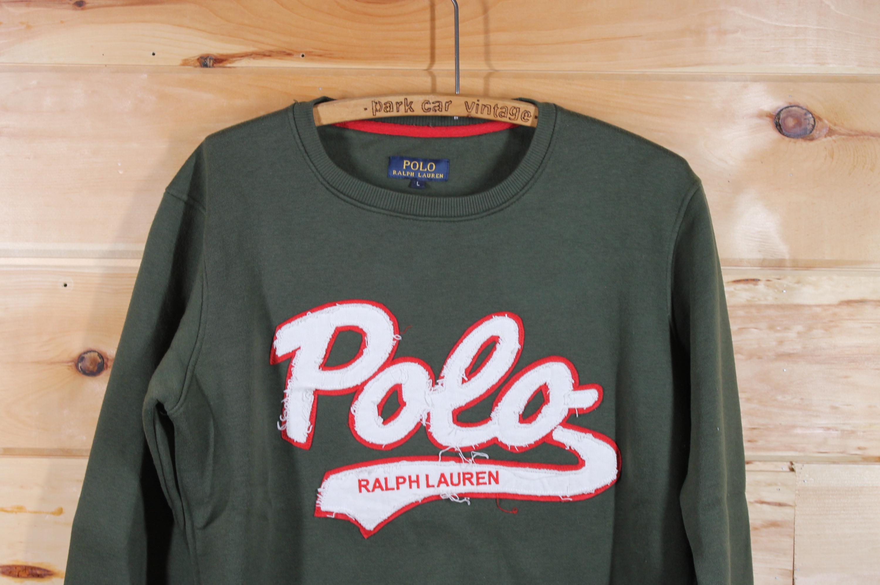 Vintage Polo Ralph Lauren Green Script Essentials Pullover