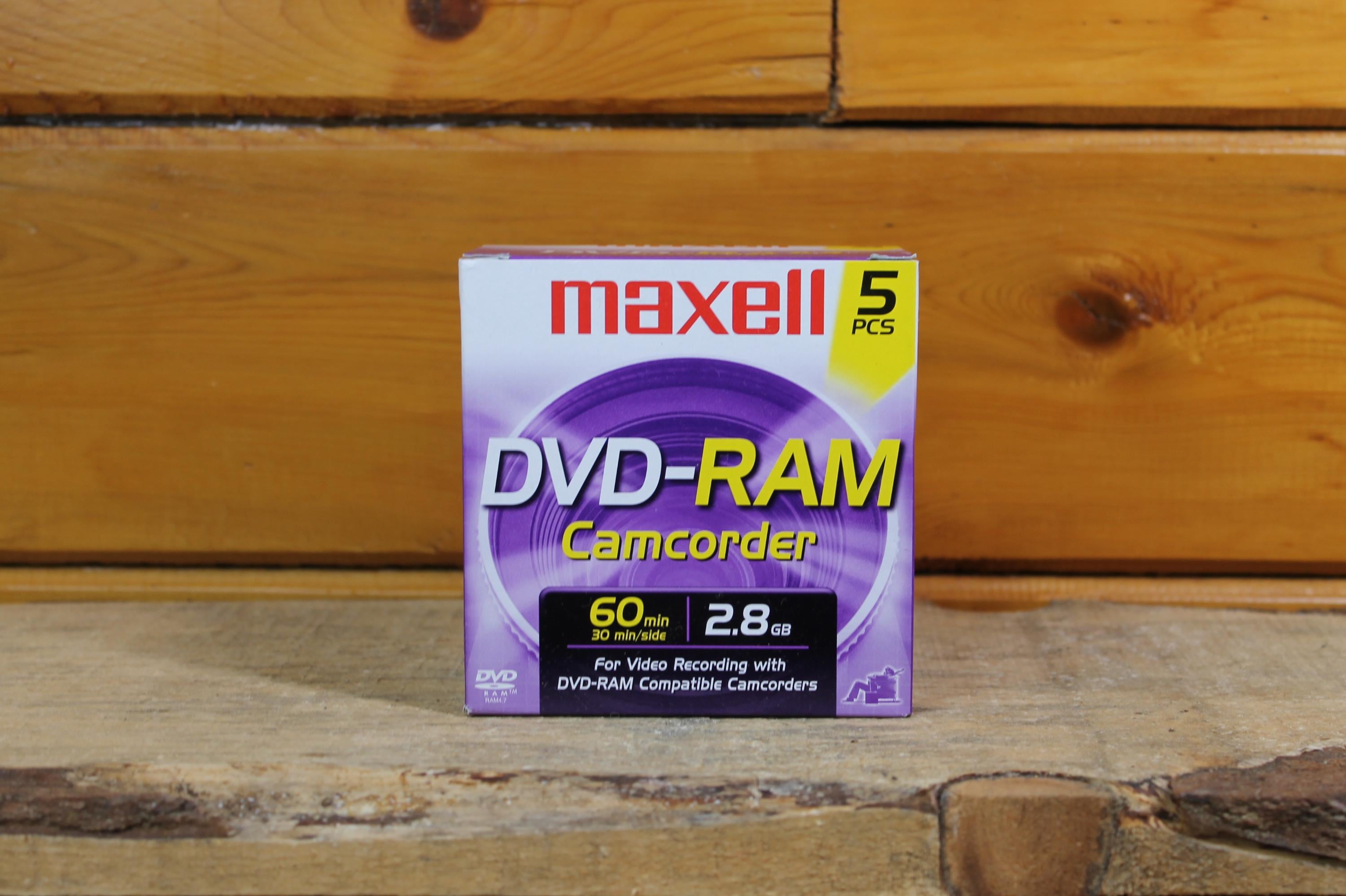 Vintage Maxell DVD-RAM Camcorder Disks - Pack of 5 New Old Stock