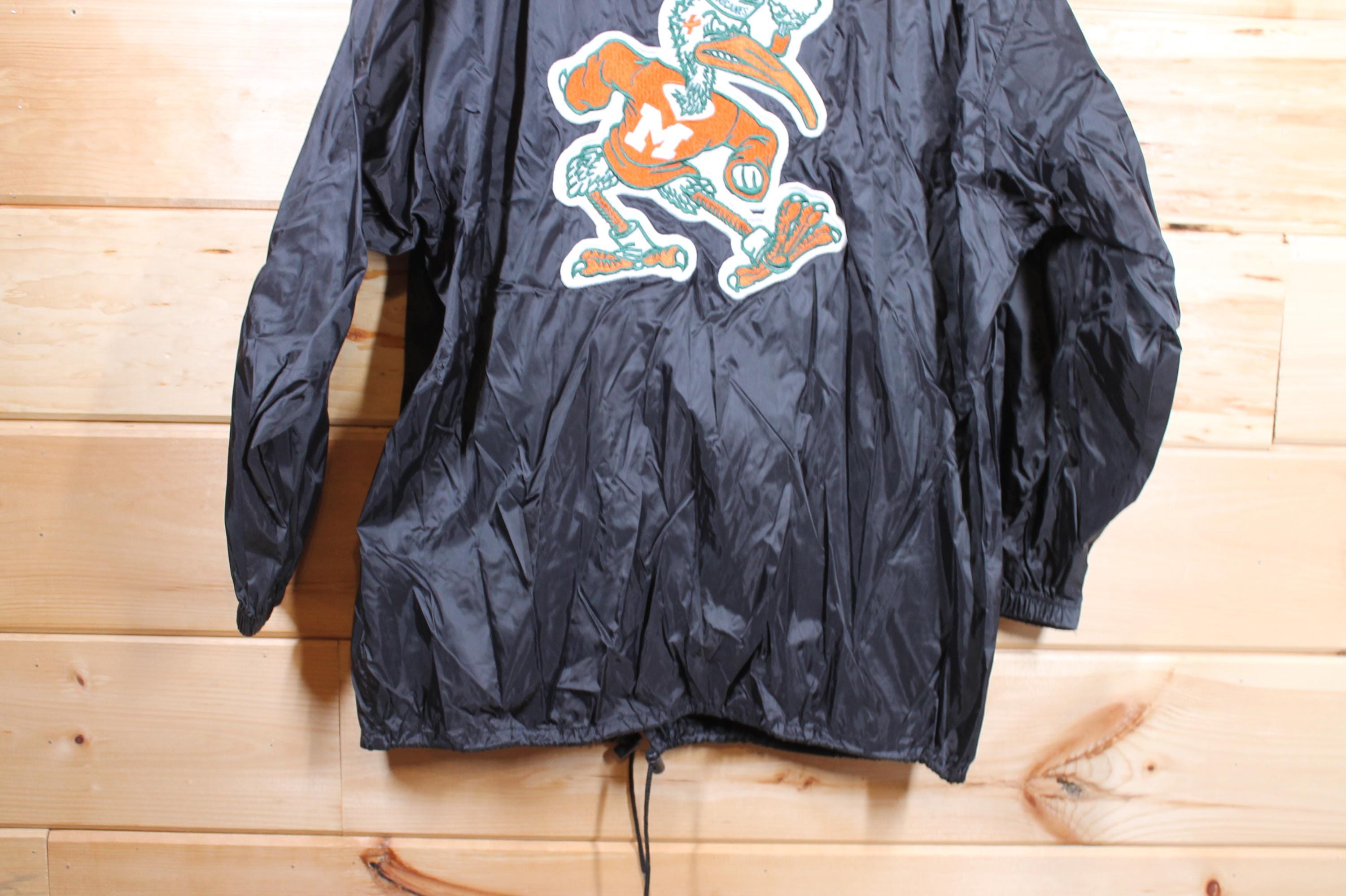 Vintage Miami Hurricanes Chalk Line Light Button up Black Hooded