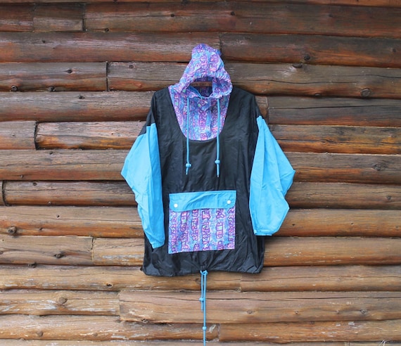 Vintage Abstract Pattern Black Pullover Light Pac… - image 1