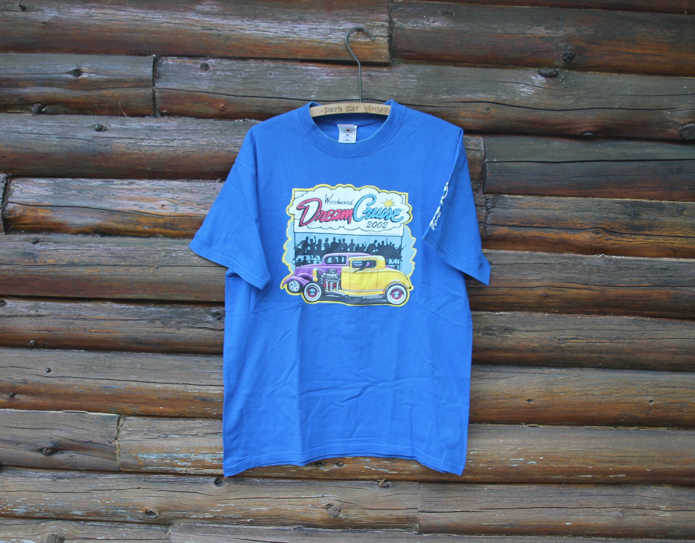 Vintage 2002 Woodward Dream Cruise Classic Car Hot Rod Blue T 