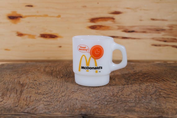 Vintage Mcdonalds Good Morning Anchor Hocking Fire King Milk Glass