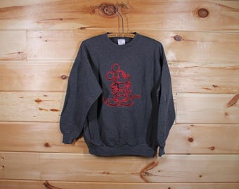 Sudadera gris vintage de Mickey Mouse de Disney Store, talla mediana para adulto