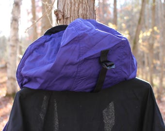 Vintage Eddie Bauer EBTEK Black and Purple Pullover Hooded Jacket
