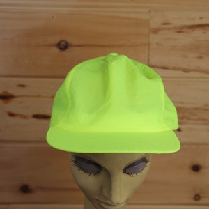 Vintage Blank Neon Yellow Snapback Hat Adjustable Adult Size
