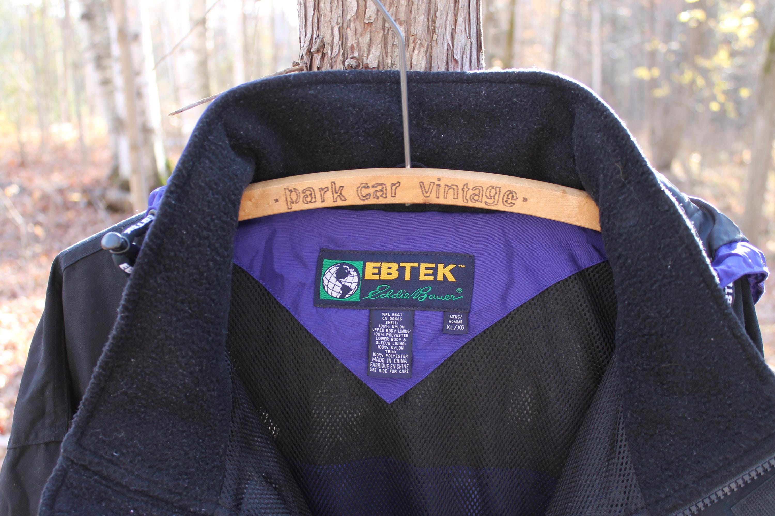 Vintage Eddie Bauer EBTEK Black and Purple Pullover Hooded Jacket