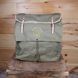 Vintage Scouts Camping Yucca Pack Militärarmee Grün Schultergurt Tasche Echte authentische Vintage