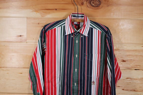 Vintage Tommy Hilfiger 90s Button Front Collared Preppy Long Sleeve Striped Shirt Adult Size Small (fits L) - Etsy Vintage Tommy Hilfiger 90s Button Front Collared Preppy Long Sleeve Striped Shirt Adult Size Small (fits L) - Etsy