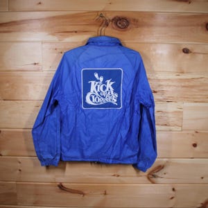 Vintage Kick Up A Fuss Cloggers ""Greta" Dance Team Button Up Blaue Jacke Erwachsene Größe M."
