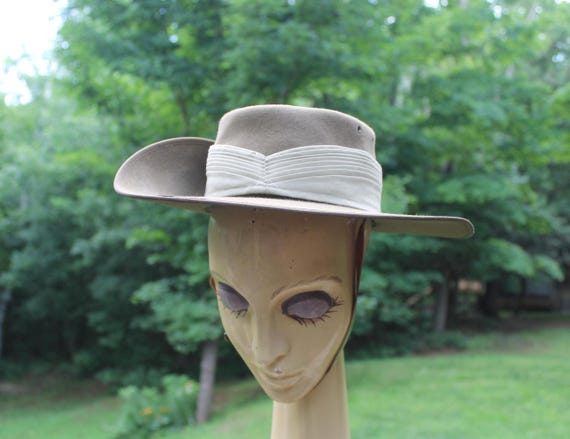 Vintage Australian Made Akubra Pure Felt Bucket Outback Cowboy Hat