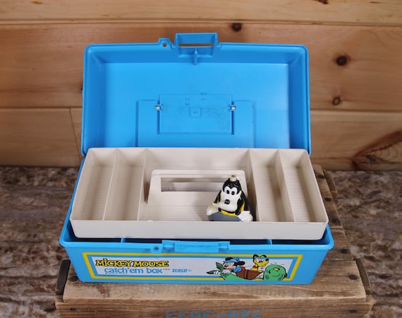 Vintage Disney Mickey Mouse Zebco Catch' Em Kids Blue Fishing