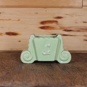 Centrotavola per caminetto, piccolo vaso da fiori in stile Art Déco, verde chiaro, decorazione per la casa