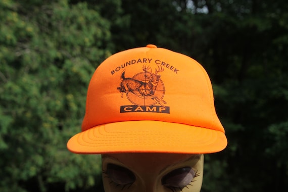 Orange Vintage Deer Hunting Hats Vintage Boundary Creek Camp Deer