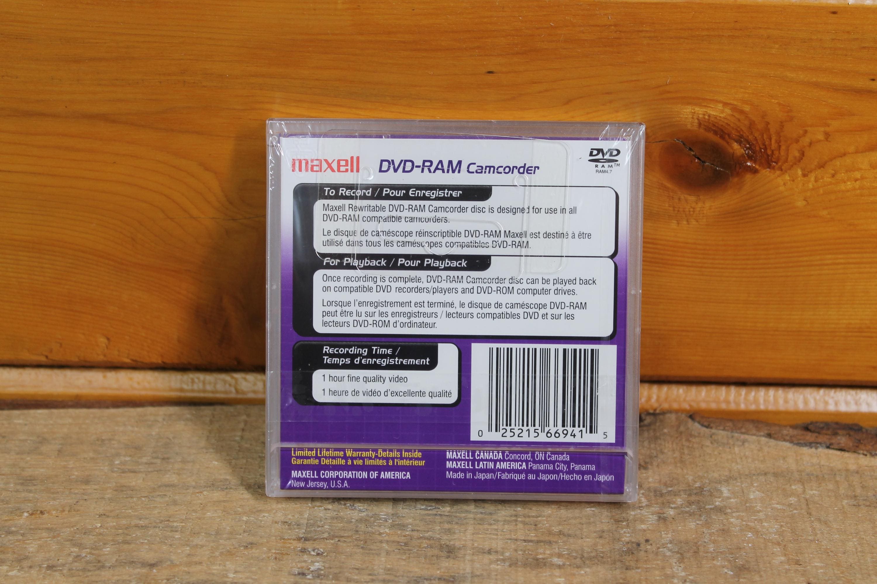 Vintage Maxell DVD-RAM Camcorder Disks - Pack of 5 New Old Stock