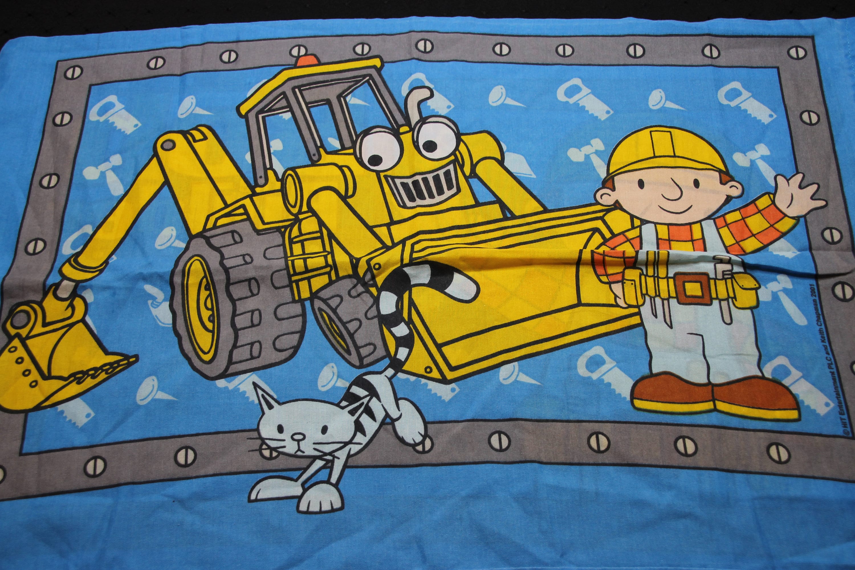Vintage BOB the Builder Themed Blue Kids Pillowcase - Etsy